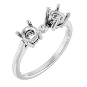 14K Witgoud 4.8 mm Rond Side-Steen Scheen met stift gat