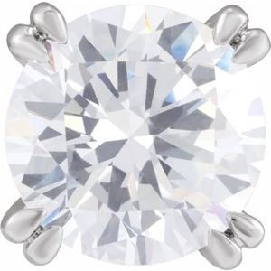 14K Witgoud 5 mm Rond.05 CTW Natuurlijke Diamant Semi-Gezet Hidden Halo-stijl Zetkop met stift - Afbeelding 4