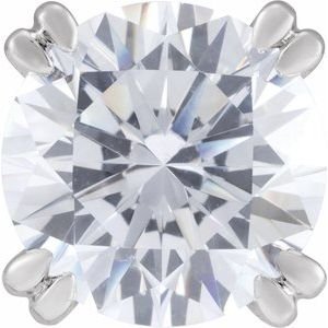 14K Witgoud 9 mm Rond 1/8 CTW Natuurlijke Diamant Semi-Gezet Hidden Halo-stijl Zetkop met stift - Afbeelding 4