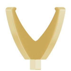 14K Geelgoud 12 mm Rond 4-Prong Lage Zetkop met stift