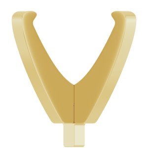14K Geelgoud 10.8 mm Rond 4-Prong Lage Zetkop met stift