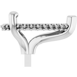 14K Witgoud 10x7 mm Peer 3-Prong Hidden Hallo-Style Zetkop met stift
