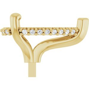 14K Geelgoud 10x7 mm Peer .04 CTW Natuurlijke Diamant Semi-Gezet V-End Zetkop met stift