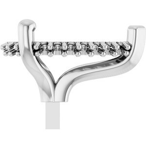 14K Witgoud 9x6 mm Peer 3-Prong Hidden Hallo-Style Zetkop met stift