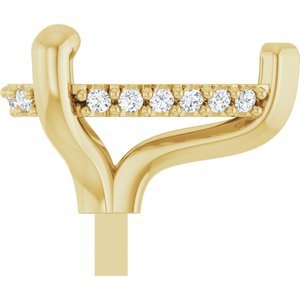 14K Geelgoud 8.5x5.5 mm Peer .04 CTW Natuurlijke Diamant Semi-Gezet V-End Zetkop met stift