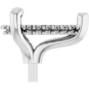 14K Witgoud 8.5x5.5 mm Peer 3-Prong Hidden Hallo-Style Zetkop met stift