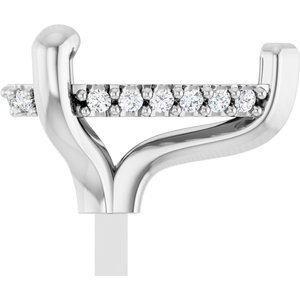14K Witgoud 8.5x5.5 mm Peer .04 CTW Natuurlijke Diamant Semi-Gezet V-End Zetkop met stift