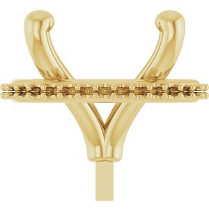 14K Geelgoud 11x9 mm Ovaal 4-Prong Hidden Halo-stijl Zetkop met stift