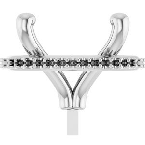 14K Witgoud 12x10 mm Ovaal 4-Prong Hidden Halo-stijl Zetkop met stift
