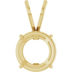 14K Geelgoud 8.4 mm Rond 4-Prong Lichtgewicht Hanger Montuur