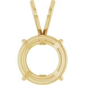 14K Geelgoud 9.5 mm Rond 4-Prong Lichtgewicht Hanger Montuur