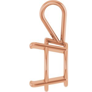 14K Roségoud 9.5 mm Rond 4-Prong Lichtgewicht Hanger Montuur - Afbeelding 3