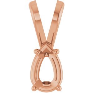 14K Roségoud 5.5x3.5 mm Peer 4-Prong Hanger Montuur