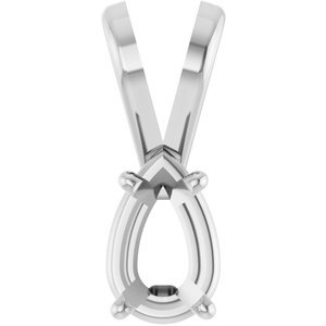14K Witgoud 5.5x3.5 mm Peer 4-Prong Hanger Montuur