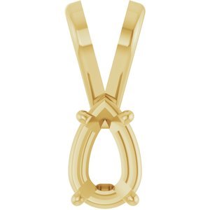 14K Geelgoud 5.5x3.5 mm Peer 4-Prong Hanger Montuur