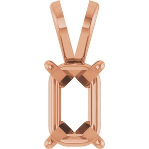 18K Roségoud 6.5x4.5 mm Emerald Lichtgewicht Hanger Montuur