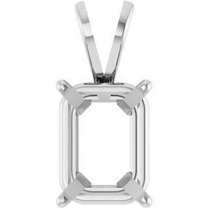 18K Witgoud 9.5x7 mm Emerald Lichtgewicht Hanger Montuur