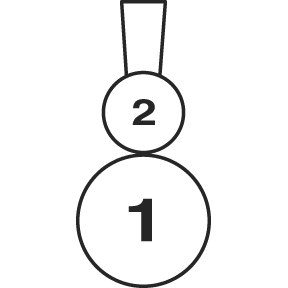 14K Geelgoud 5.8 & 4.4 mm Rond Two-Steen Hanger Montuur - Afbeelding 3