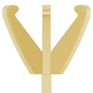 14K Geelgoud 8.6-9.1 mm Rond 6-Prong Lage Zetkop met stift