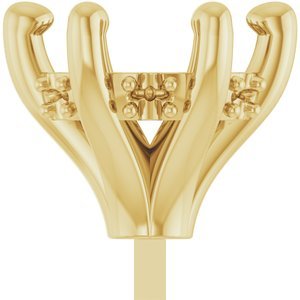 14K Geelgoud 7.4 mm Rond 6-Prong Hidden Halo Zetkop met stift