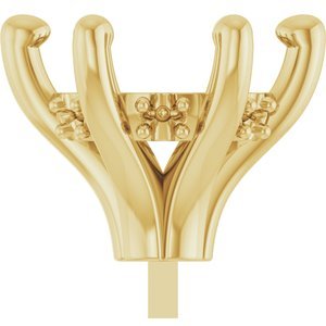 14K Geelgoud 9 mm Rond 6-Prong Hidden Halo Zetkop met stift