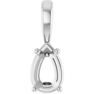 14K Witgoud 5.5x3.5 mm Peer Chaton Hanger Montuur