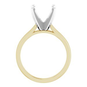 14K Geel/Witgoud 10.5 mm Rond Solitair Verlovings Ring Montuur