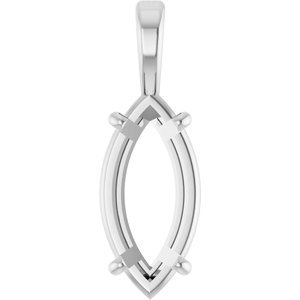 14K Witgoud 11.5x5.5 mm Marquise Hanger Montuur