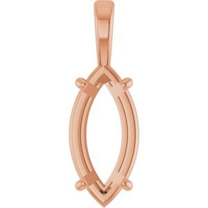 14K Roségoud 11.5x5.5 mm Marquise Hanger Montuur