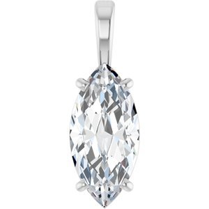18K Witgoud 11.5x5.5 mm Marquise Hanger Montuur - Afbeelding 5