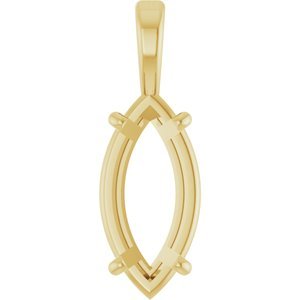 18K Geelgoud 11.5x5.5 mm Marquise Hanger Montuur