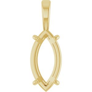14K Geelgoud 12x6 mm Marquise Hanger Montuur