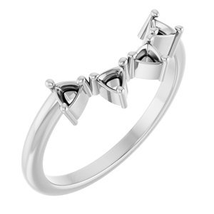 18K Witgoud Aanschuif-Ring (curved) Montuur