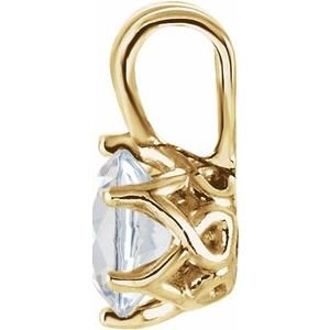 14K Geelgoud 8.5 mm Rond 6-Prong Hanger Montuur - Afbeelding 5