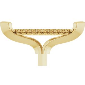 14K Geelgoud 12x6 mm Marquise V-Prong Hidden Halo-stijl Zetkop met stift