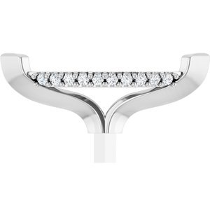 14K Witgoud 12x6 mm Marquise .04 CTW Natuurlijke Diamant Semi-Gezet Zetkop met stift