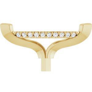 14K Geelgoud 12x6 mm Marquise .04 CTW Natuurlijke Diamant Semi-Gezet Zetkop met stift