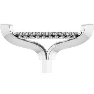 14K Witgoud 12x6 mm Marquise V-Prong Hidden Halo-stijl Zetkop met stift