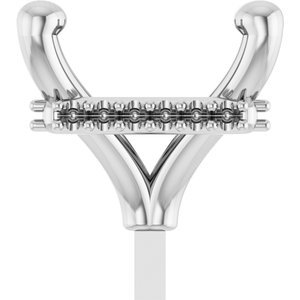 14K Witgoud 6.5 mm Princess 4-Prong Hidden Halo-stijl Zetkop met stift