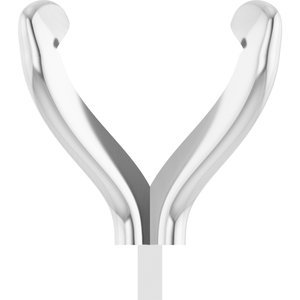 14K Witgoud 10 mm Princess 4-Prong Pre-Notched Claw Zetkop met stift