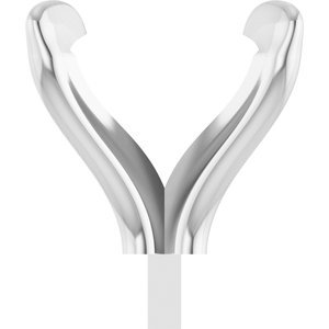 14K Witgoud 7.5 mm Princess 4-Prong Pre-Notched Claw Zetkop met stift