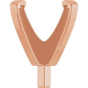 14K Roségoud 4.5x4.5 mm Princess 4-Prong Lage Zetkop met stift
