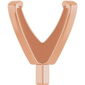 14K Roségoud 5x5 mm Princess 4-Prong Lage Zetkop met stift
