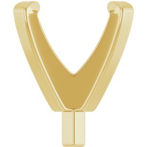 18K Geelgoud 5x5 mm Princess 4-Prong Lage Zetkop met stift - Afbeelding 3