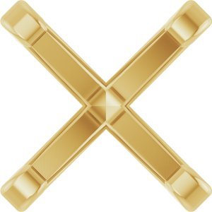 18K Geelgoud 5x5 mm Princess 4-Prong Lage Zetkop met stift - Afbeelding 2