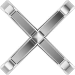 18K Witgoud 5x5 mm Princess 4-Prong Lage Zetkop met stift - Afbeelding 2