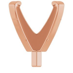 14K Roségoud 5.5x5.5 mm Princess 4-Prong Lage Zetkop met stift
