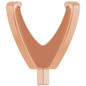 14K Roségoud 6x6 mm Princess 4-Prong Lage Zetkop met stift