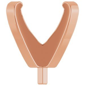 14K Roségoud 6.5x6.5 mm Princess 4-Prong Lage Zetkop met stift