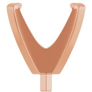 14K Roségoud 7x7 mm Princess 4-Prong Lage Zetkop met stift